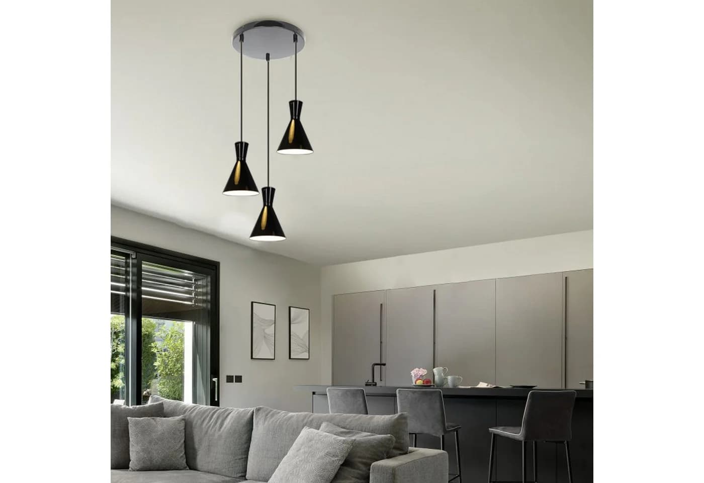 OTTO HOME Pendelleuchte Renell Schwarz Industrieller Stil - Bild 2