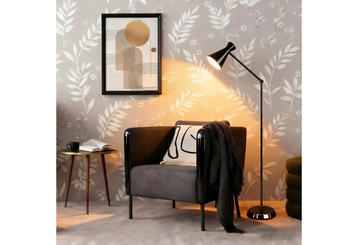 OTTO HOME Stehlampe Renell Schwarz Minimalistisch