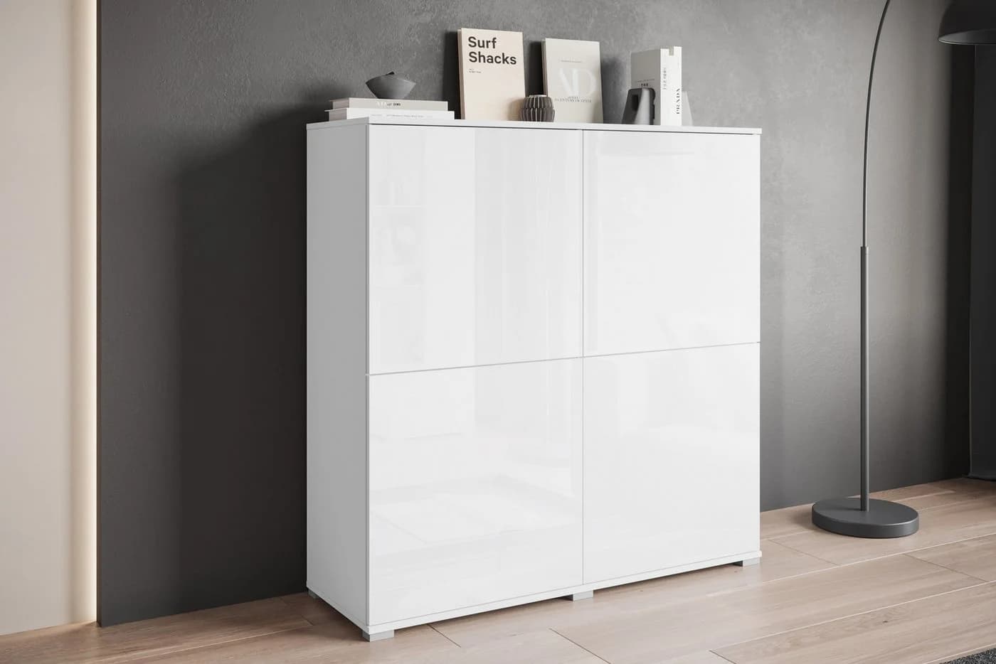 OTTO HOME Highboard Kenia Weiß Hochglanz 4 Türen Push-to-Open - Bild 5