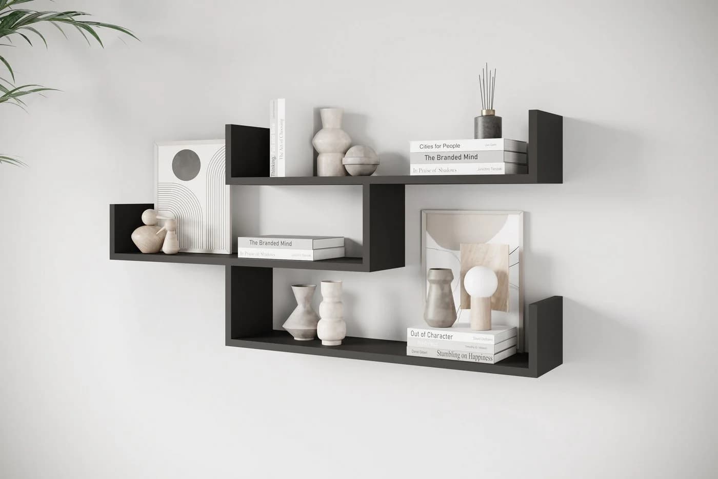 HOME AFFAIRE Wandregal Trio Schwarz Modernes Wandboard - Bild 3