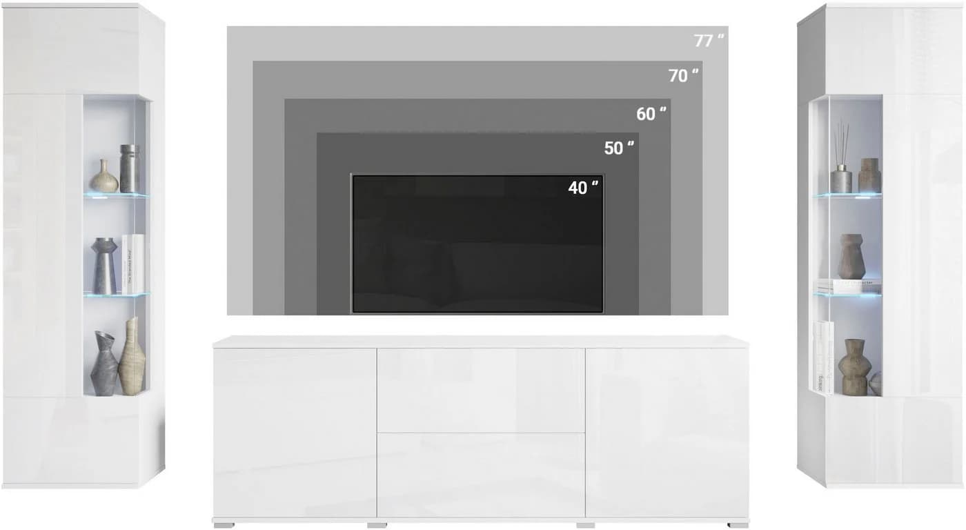 OTTO HOME Wohnwand KENIA Braun Kaschmir Set mit Vitrinen - Bild 5