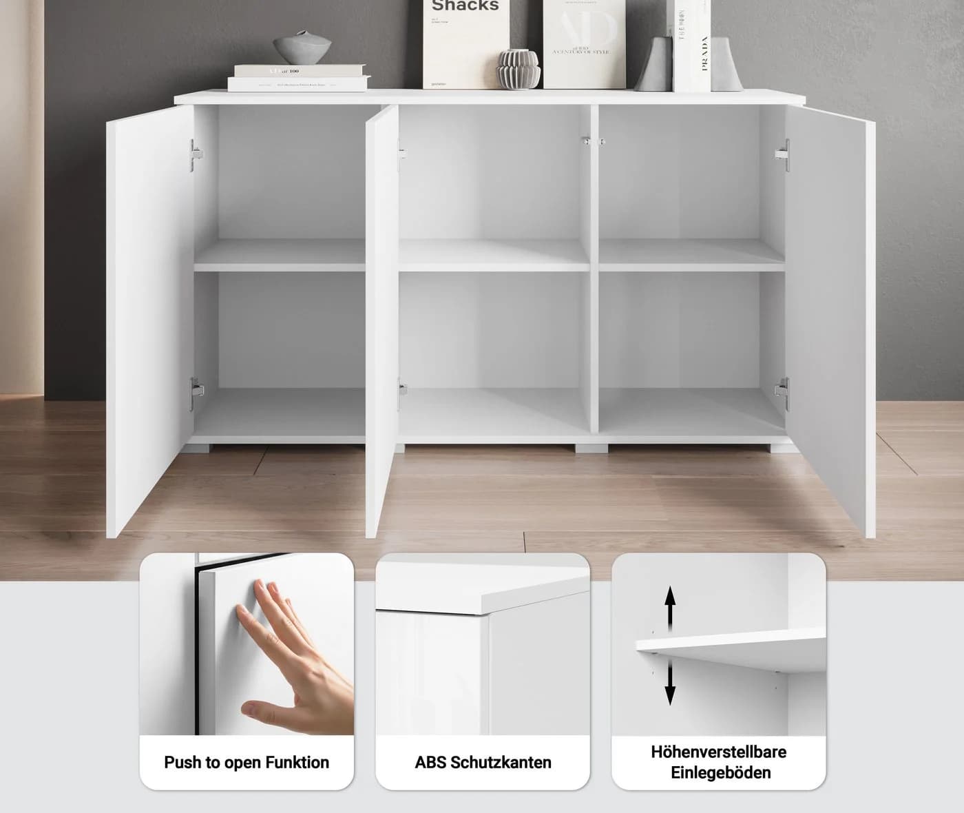 OTTO HOME Sideboard Kenia Salbei Modern Grifflos - Bild 3
