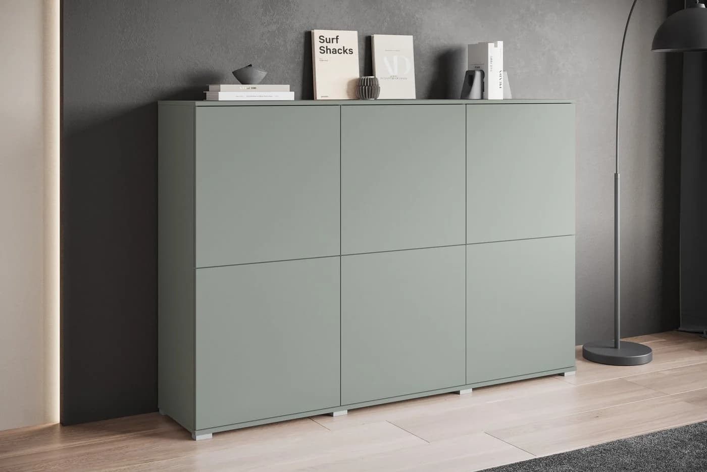 OTTO HOME Highboard Kenia 180 cm Salbei Push-to-Open Modern - Bild 5