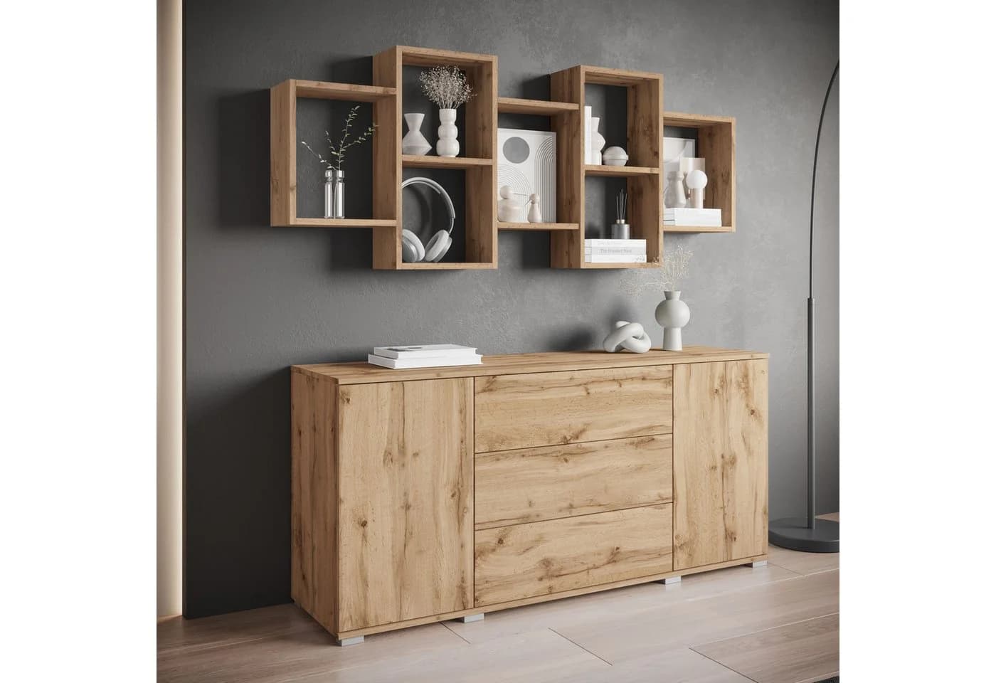 Home Affaire Wandregal Trio Braun FSC-Zertifiziert 10 Fächer - Bild 5