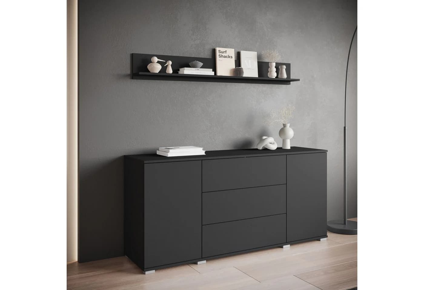 Home affaire Wandboard Wandregal Vera Schwarz Modern Urban - Bild 4