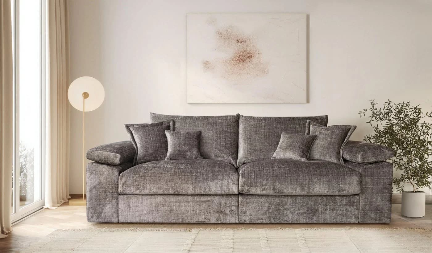 HOME AFFAIRE Big-Sofa Soft&Cosy XL Taupe Chenille - Bild 2