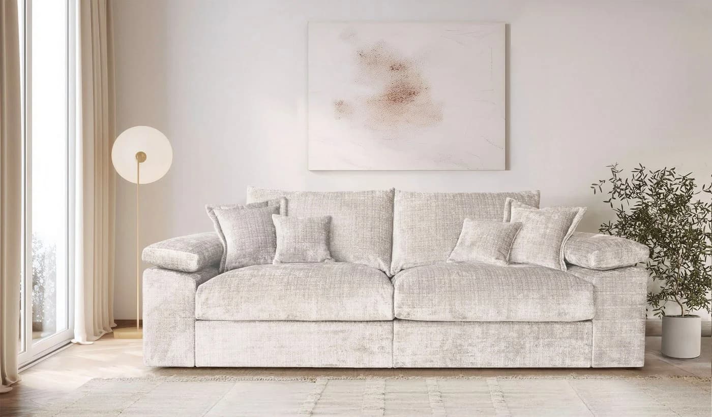 HOME AFFAIRE Big-Sofa Soft&Cosy XL Beige Chenille - Bild 2