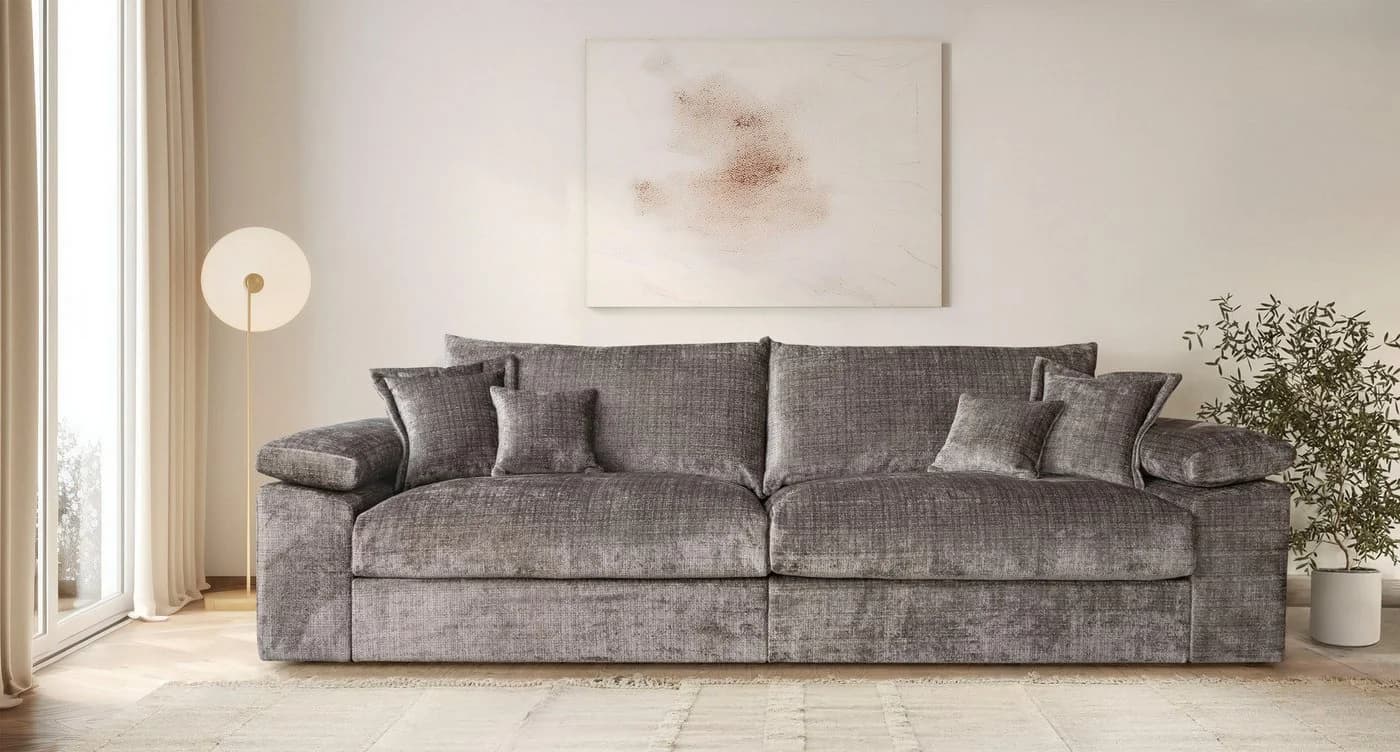 HOME AFFAIRE Big-Sofa Soft&Cosy XXL Taupe Chenille - Bild 2
