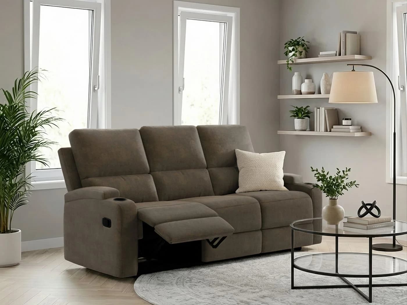 HOME AFFAIRE Napori 3-Sitzer Sofa Beige Relaxfunktion - Bild 2
