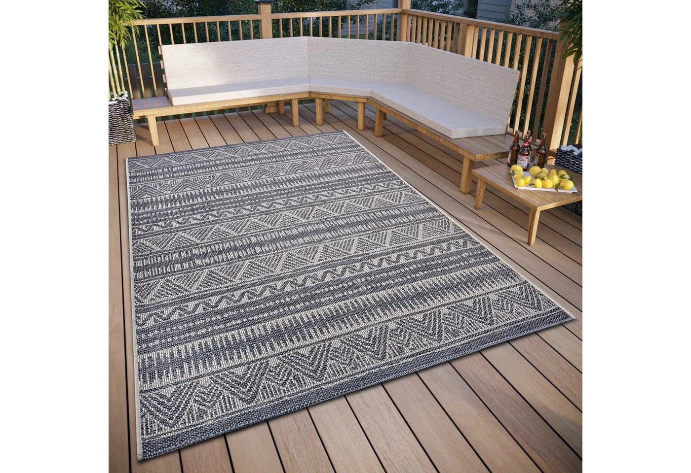 HANSE HOME Loto Teppich Grau Beige Outdoor Teppich Polypropylen - Bild 2