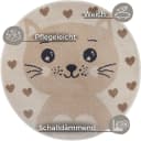 HANSE HOME Kinderteppich Adventures Cat Beige Katze Bild 1