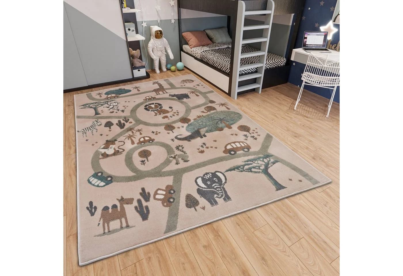 HANSE HOME Kinderteppich Adventures Animal Park Beige Braun Grau Kurzflor - Bild 2
