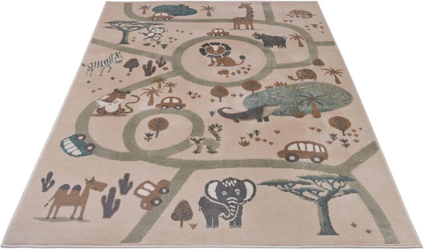 HANSE HOME Kinderteppich Adventures Animal Park Beige Braun Grau Kurzflor - Bild 3