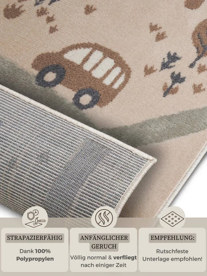 HANSE HOME Kinderteppich Adventures Animal Park Beige Braun Grau Kurzflor - Bild 5
