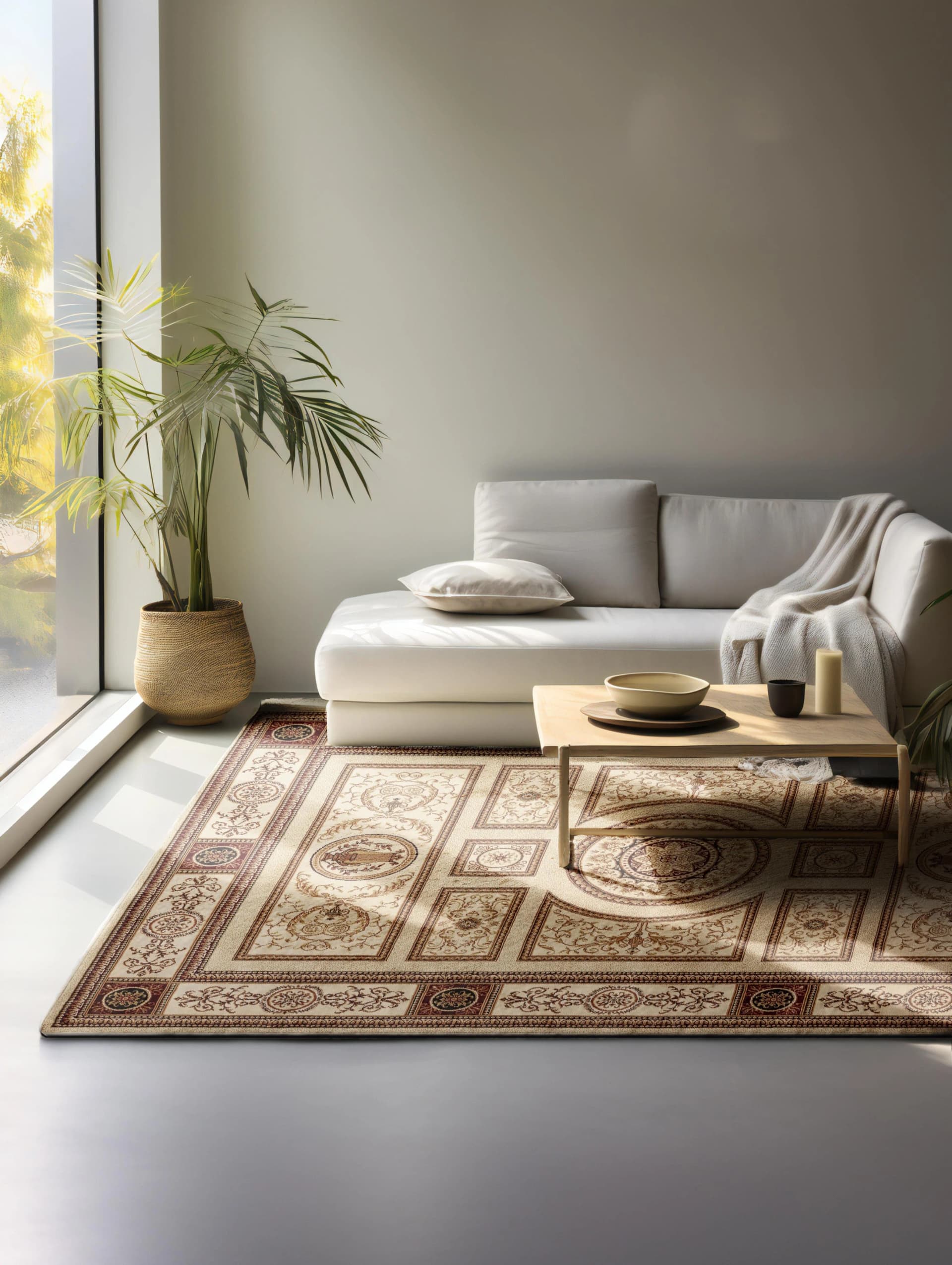 NORTHRUGS Teppich Guzara Creme Orientalisch Modern