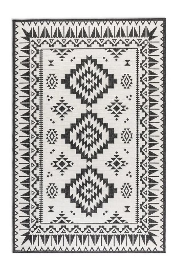 ELLE DECORATION Teppich Dynamic Wendeteppich Schwarz Modern In- & Outdoor