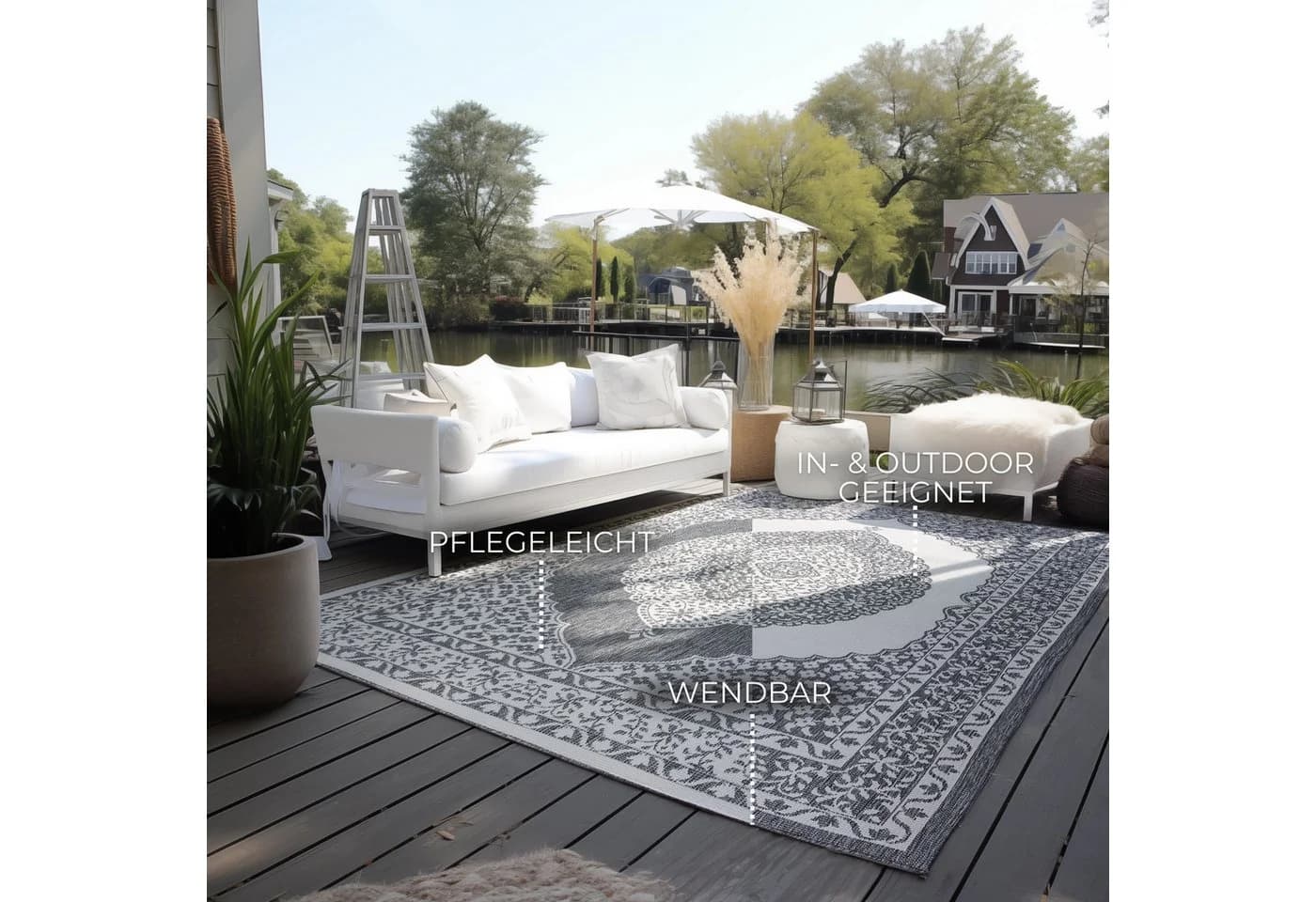 ELLE DECORATION Teppich Meekly Wendeteppich Silber Modern - Bild 3