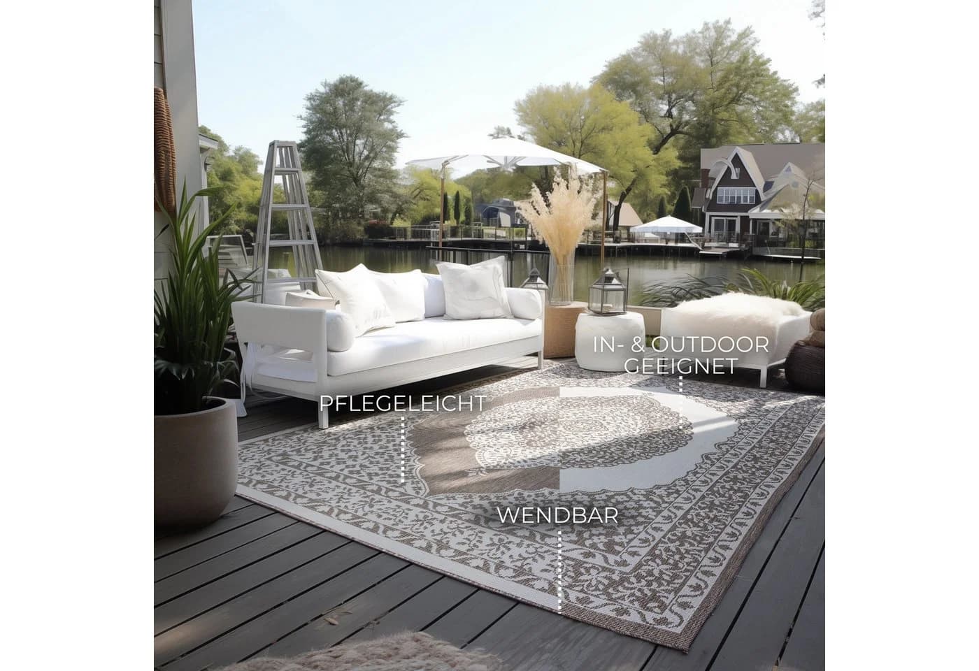 ELLE DECORATION Meekly Wendeteppich Beige Polypropylen - Bild 3