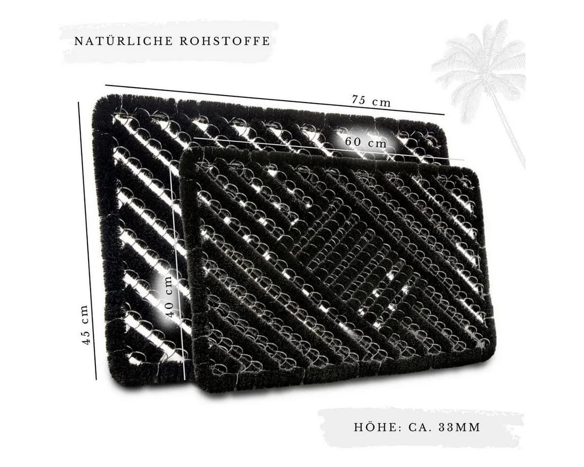 HANSE HOME Fußmatte Grid Brushes Mat Schwarz Robust Outdoor - Bild 3