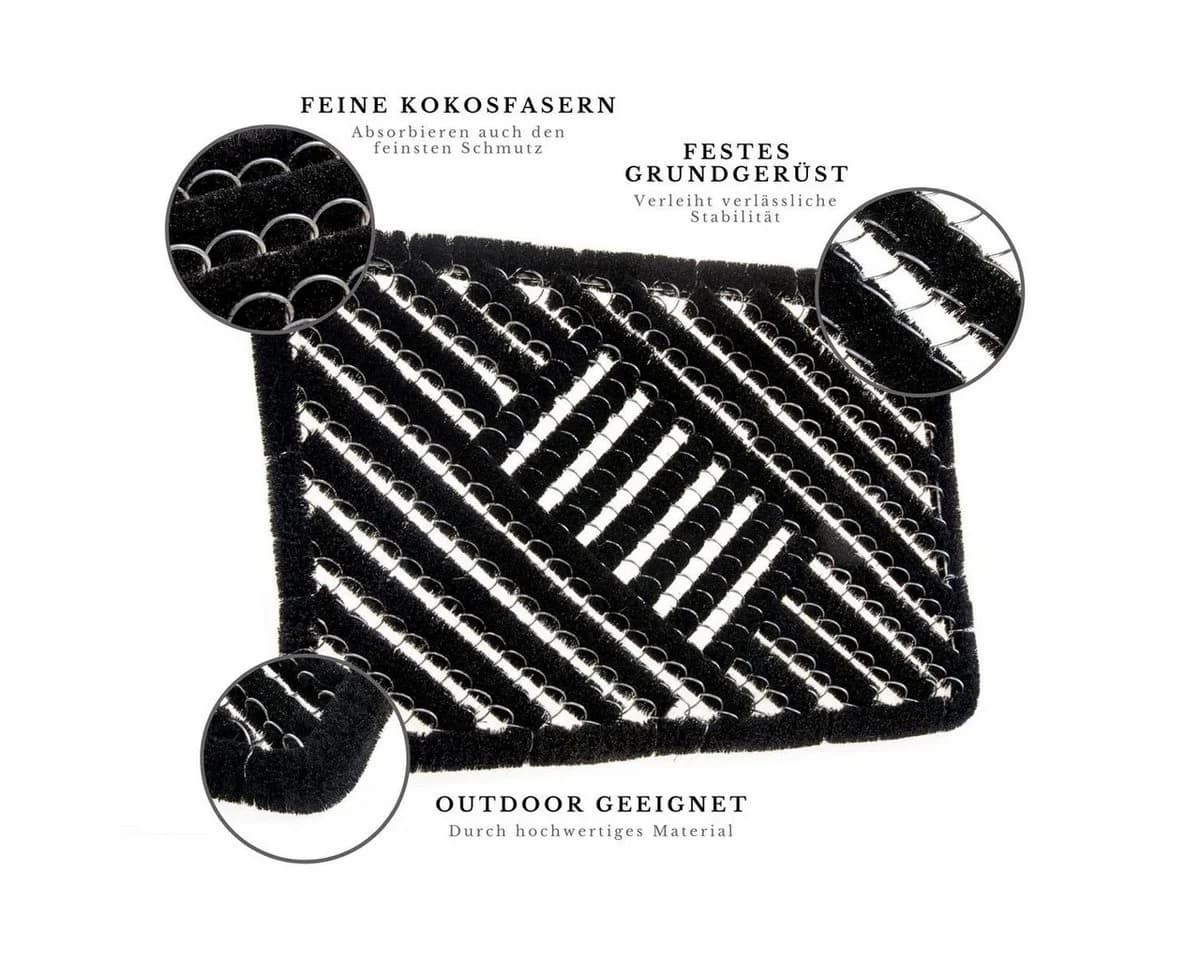 HANSE HOME Fußmatte Grid Brushes Mat Schwarz Robust Outdoor - Bild 4