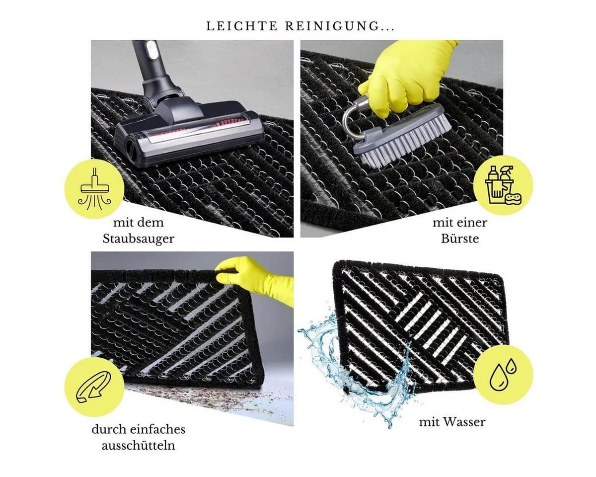 HANSE HOME Fußmatte Grid Brushes Mat Schwarz Robust Outdoor - Bild 5