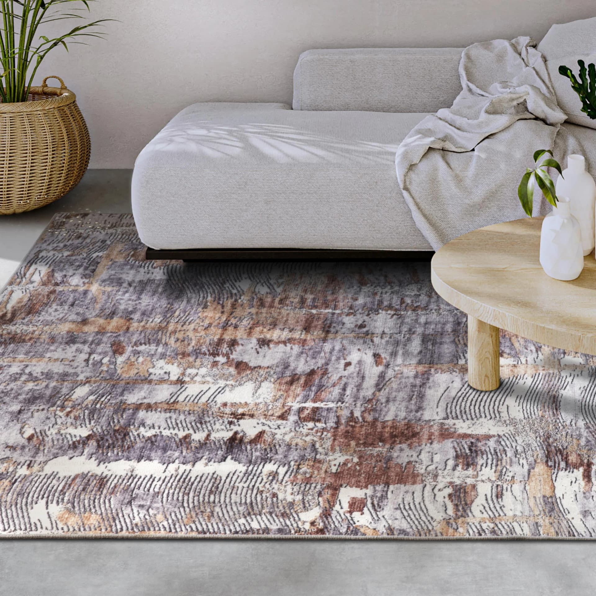 Teppich ELLE DECORATION Malard Gold Kurzflor Modern Vintage