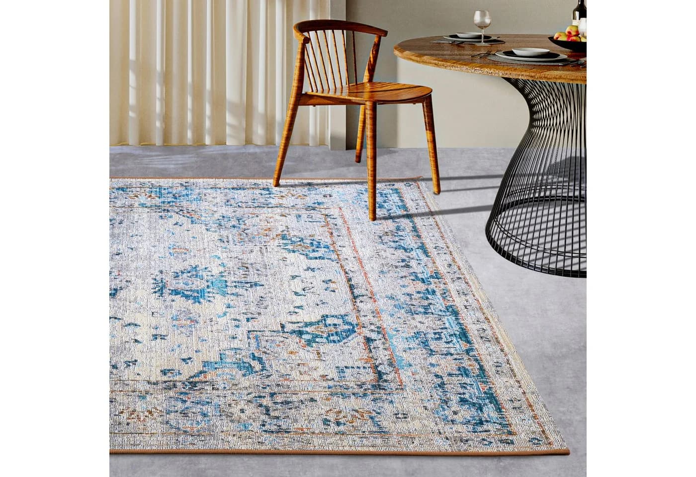 Villeroy & Boch Outdoorteppich Rene Blau Creme Polyester Polypropylen - Bild 2