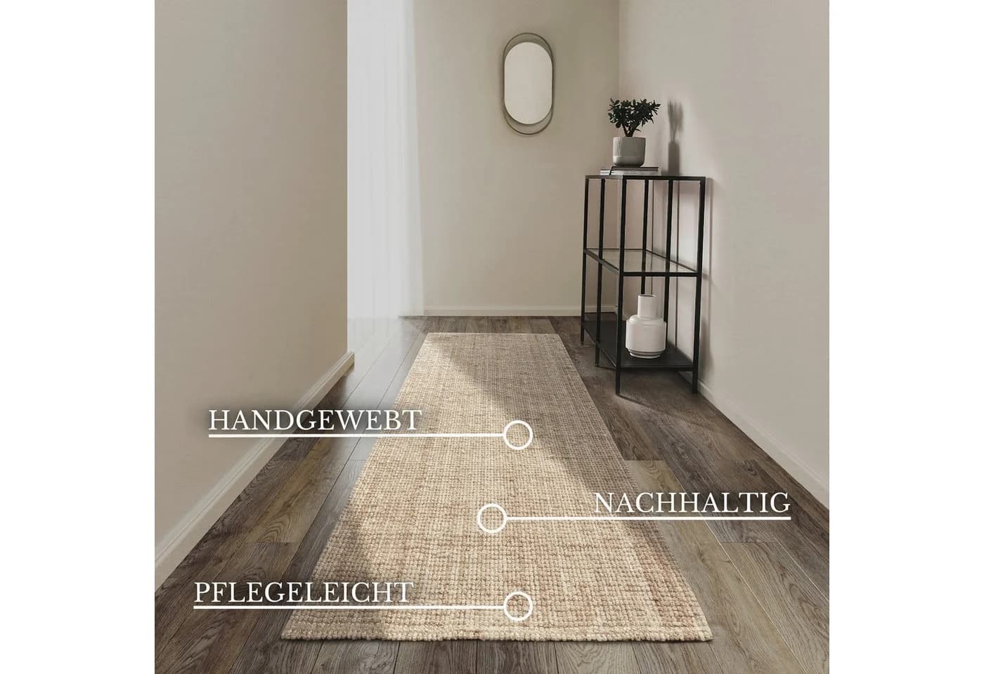 Villeroy & Boch Juteteppich Rosalie Naturweiß Rechteckig Läufer - Bild 3