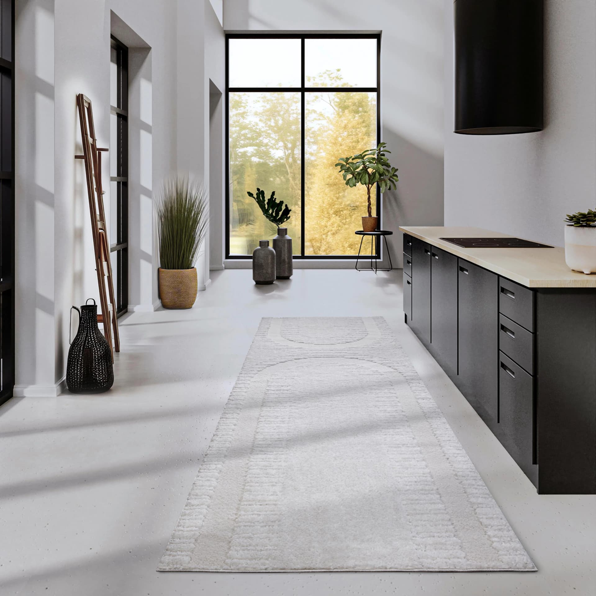 ELLE DECORATION Bartoux Hochflor-Teppich Cremeweiß Modern