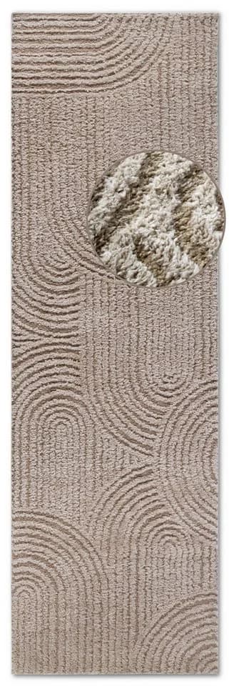 ELLE DECORATION Designteppich Chappe Beige Shaggy Hochflor