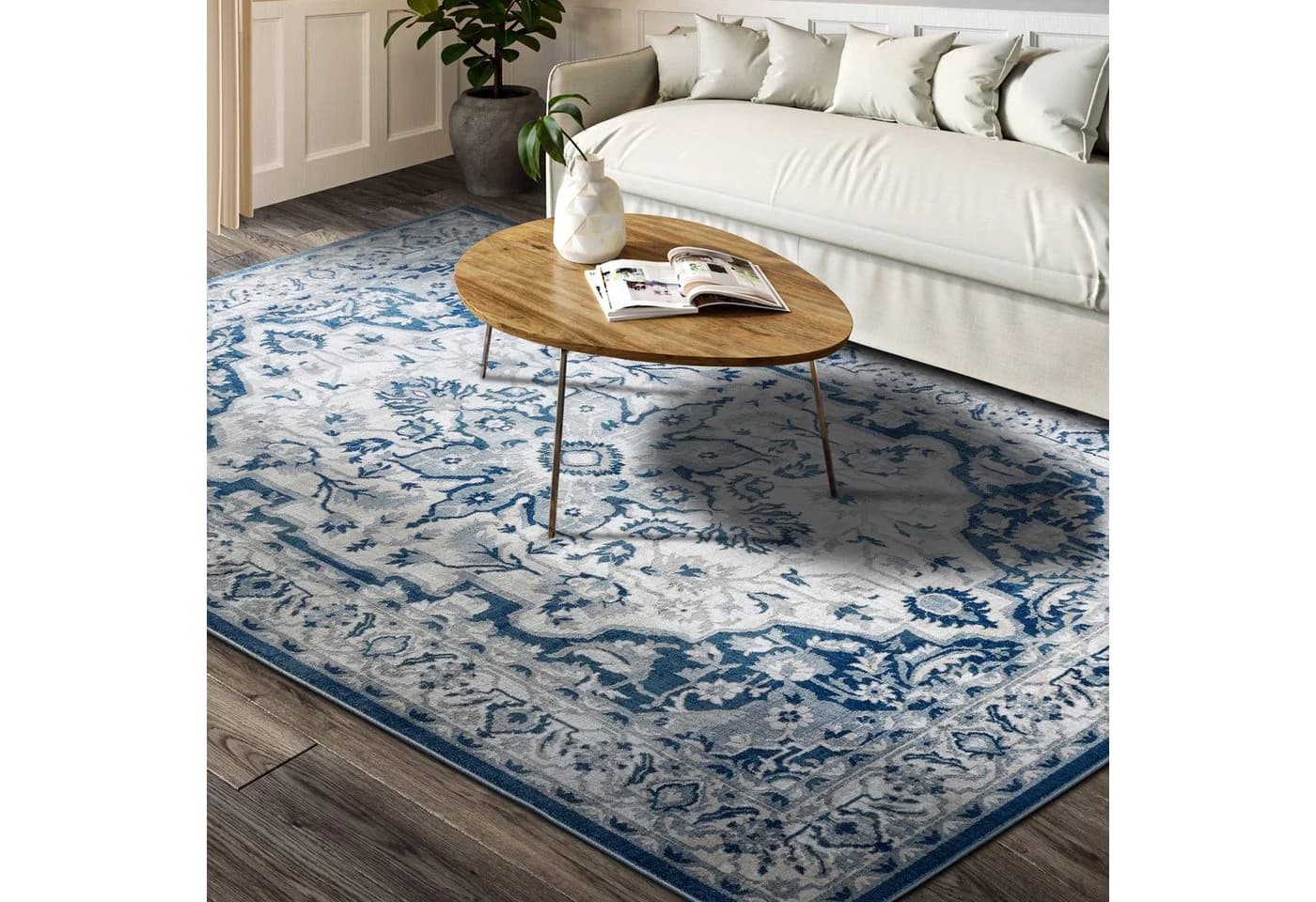 Villeroy & Boch Teppich Gabrielle Blau Creme Orientalisch Kurzflor - Bild 2
