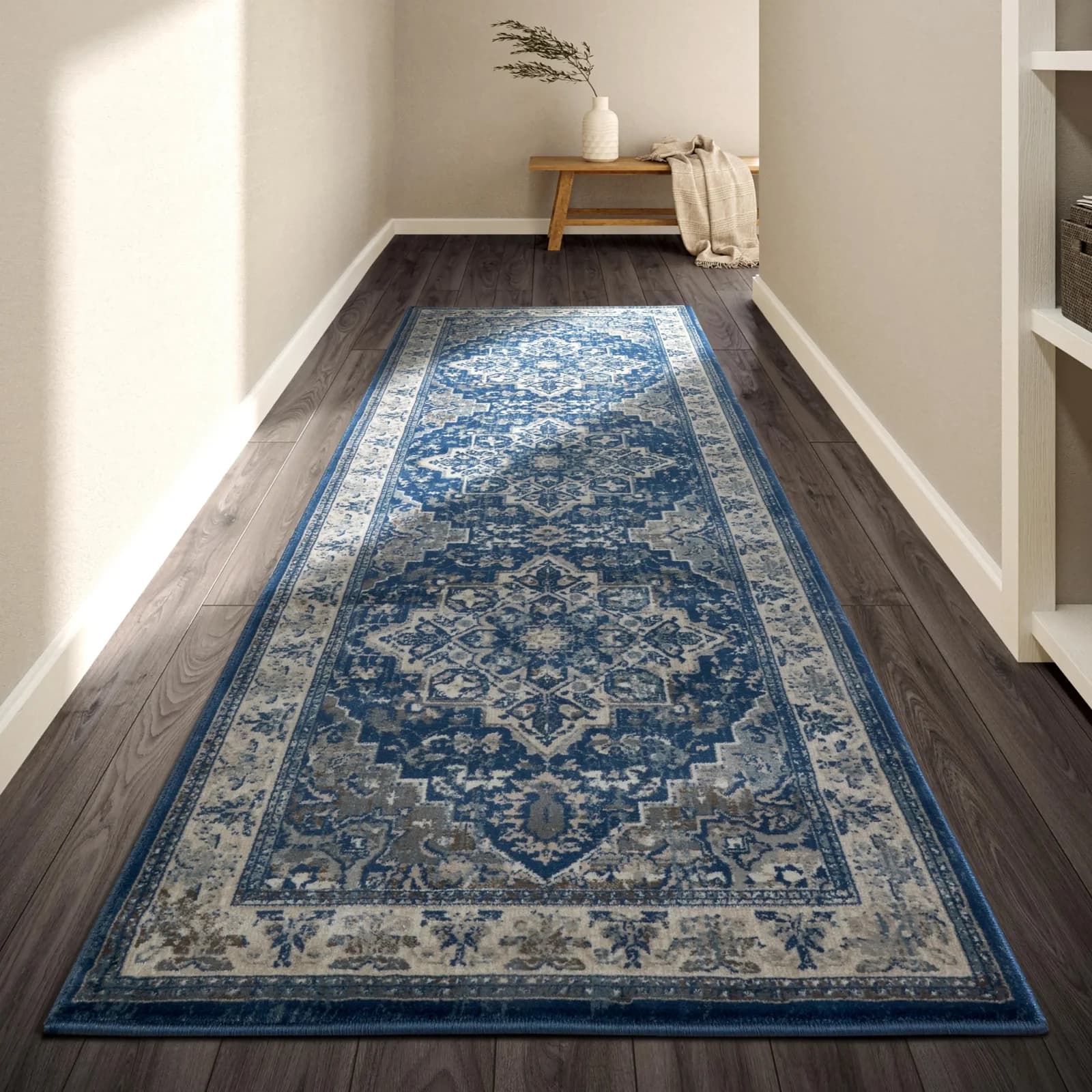 Villeroy & Boch Jehanne Teppich Kurzflor Blau/Creme Orientalisch