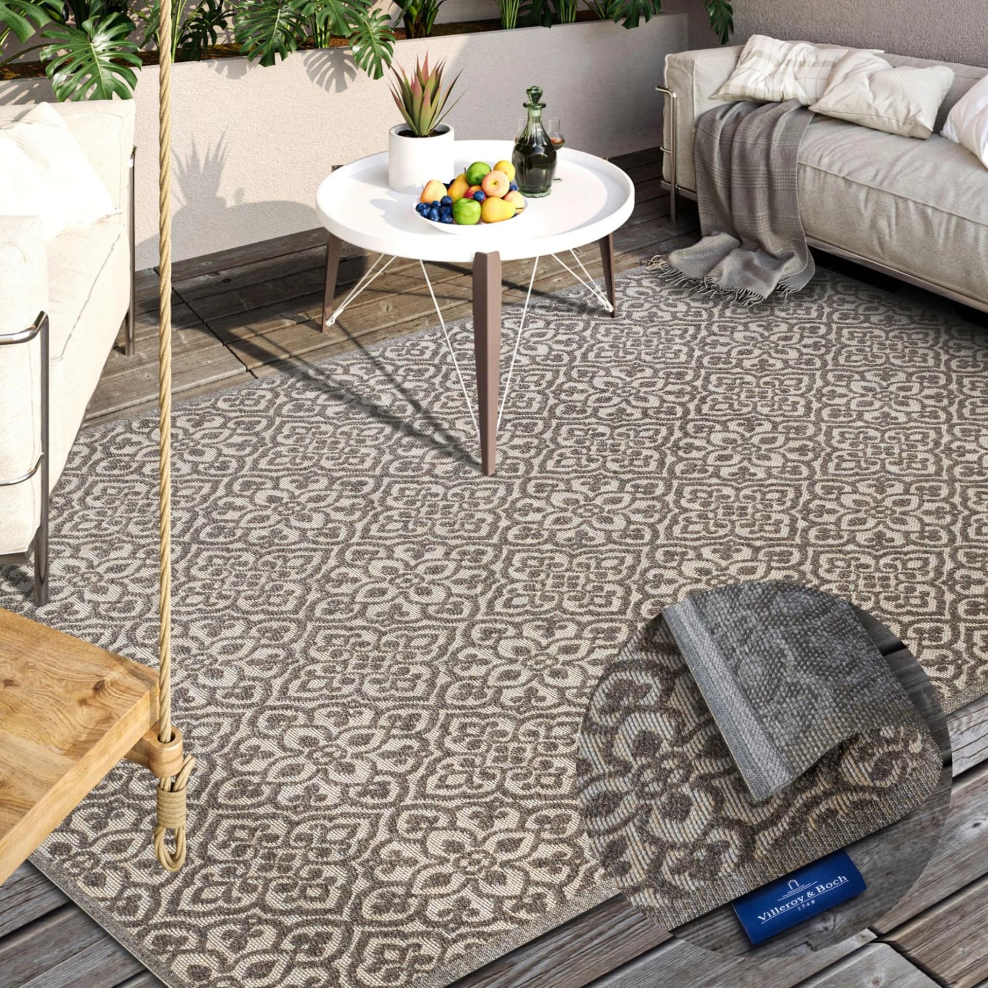 Villeroy & Boch Julie Outdoorteppich Braun Beige Modern