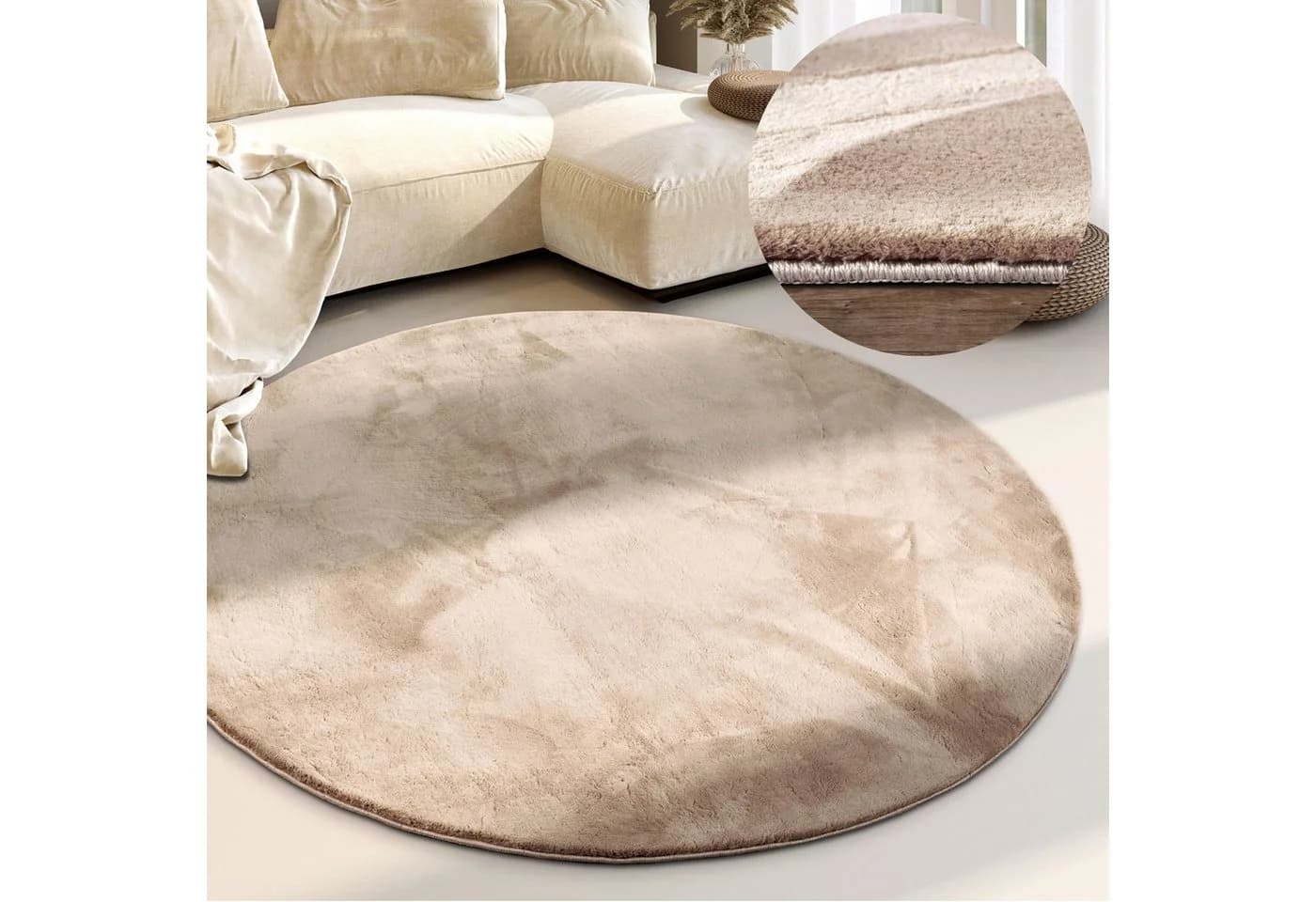 Villeroy & Boch Teppich Leon Rund Hochflor Shaggy Einfarbig Flauschig Weich Glänzend Modern - Bild 2