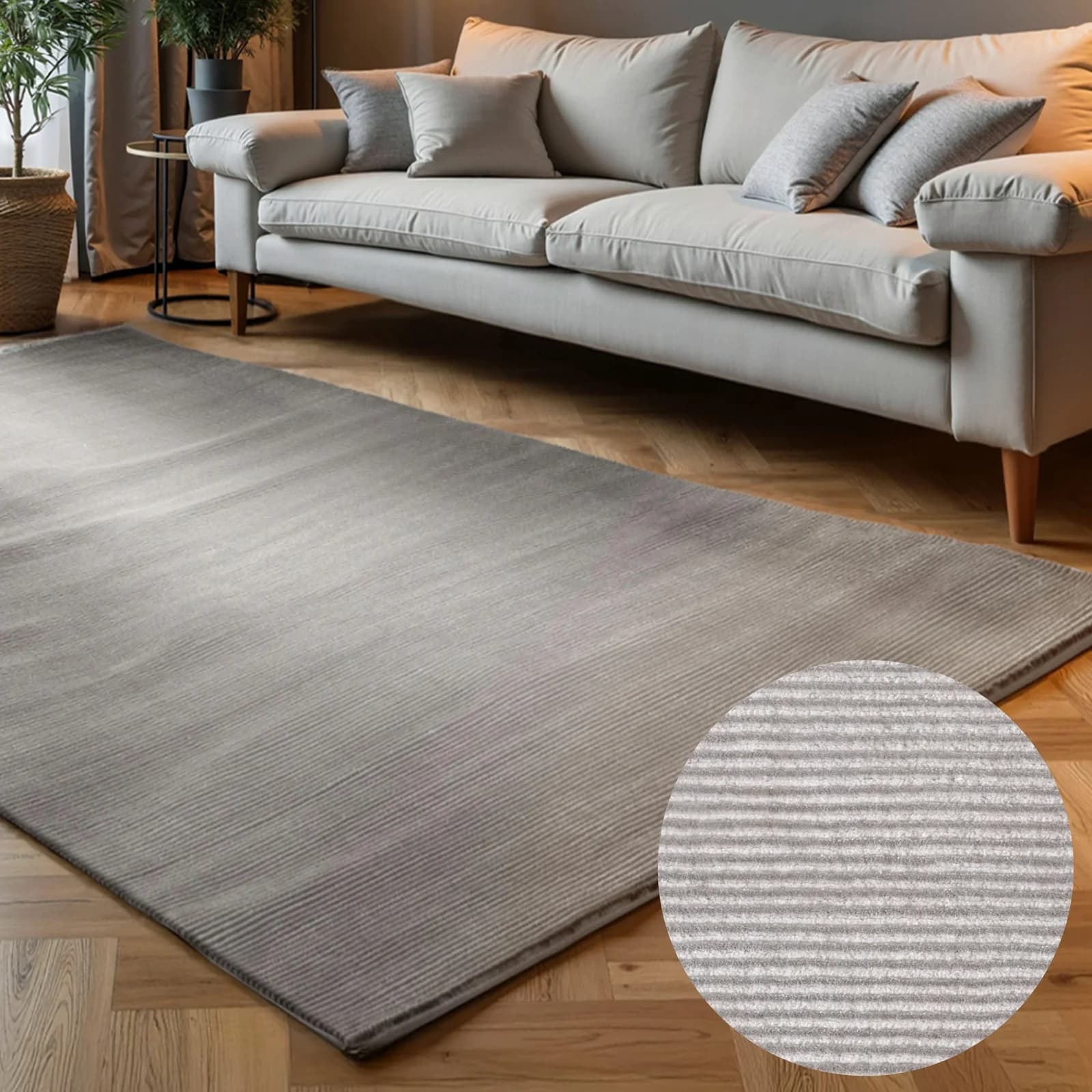 Teppich ELLE DECORATION Dolomite Creme Grau Kurzflor