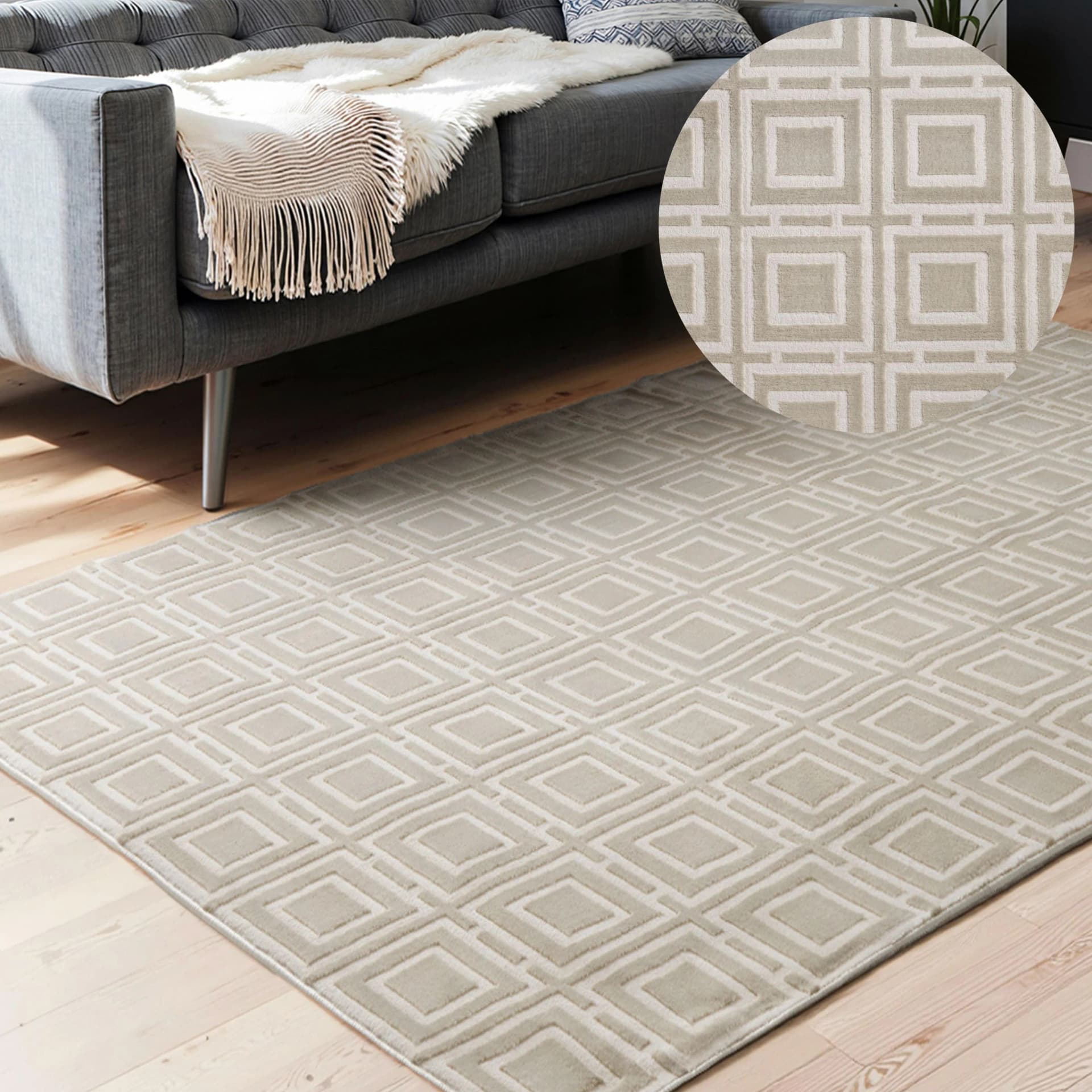 ELLE DECORATION Designteppich Howlite Beige Creme Modern