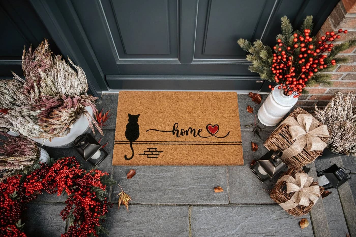 Hanse Home Fußmatte Kokos Cat Home Braun Katze