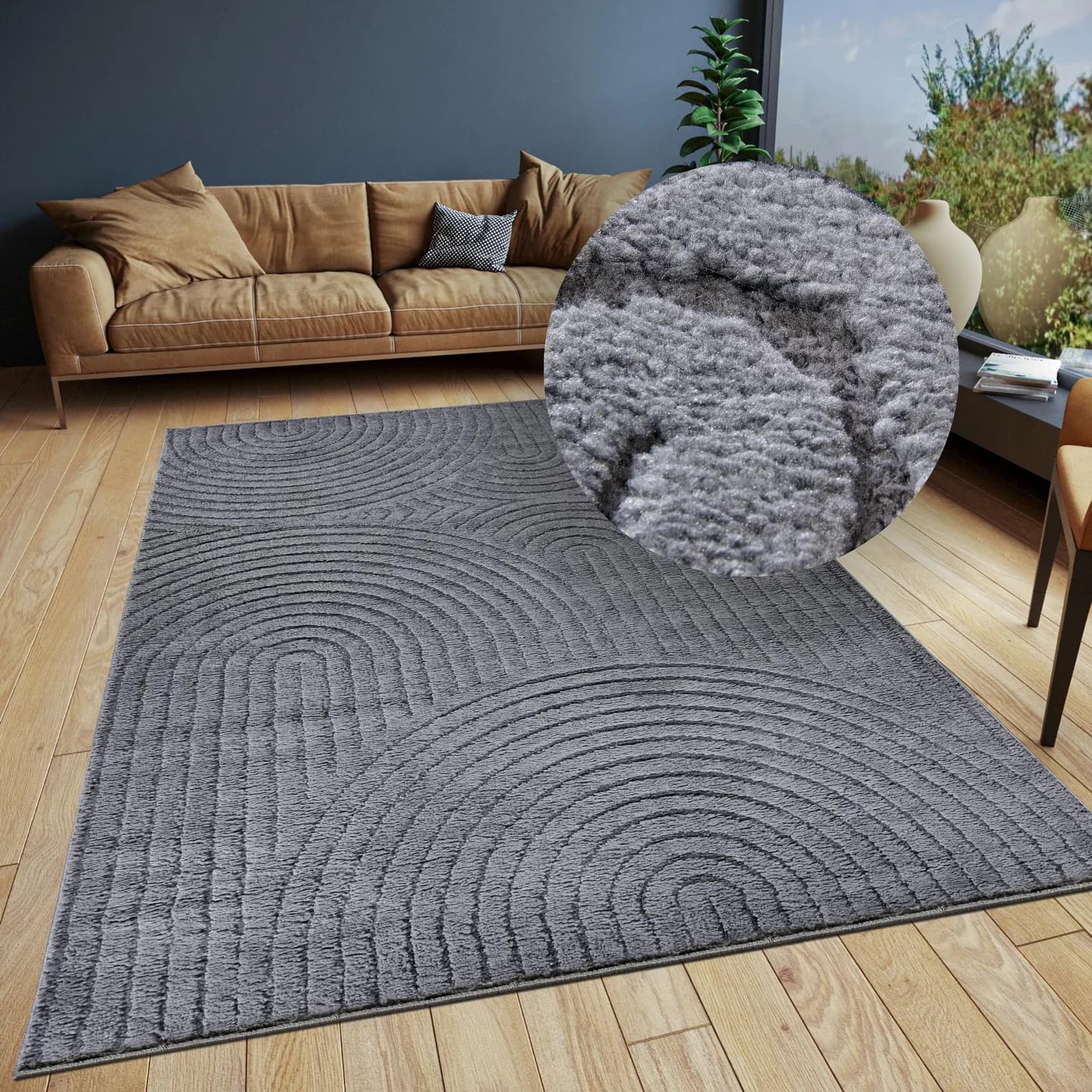 ELLE DECORATION Designteppich Cosy Panglao Anthrazit Modern
