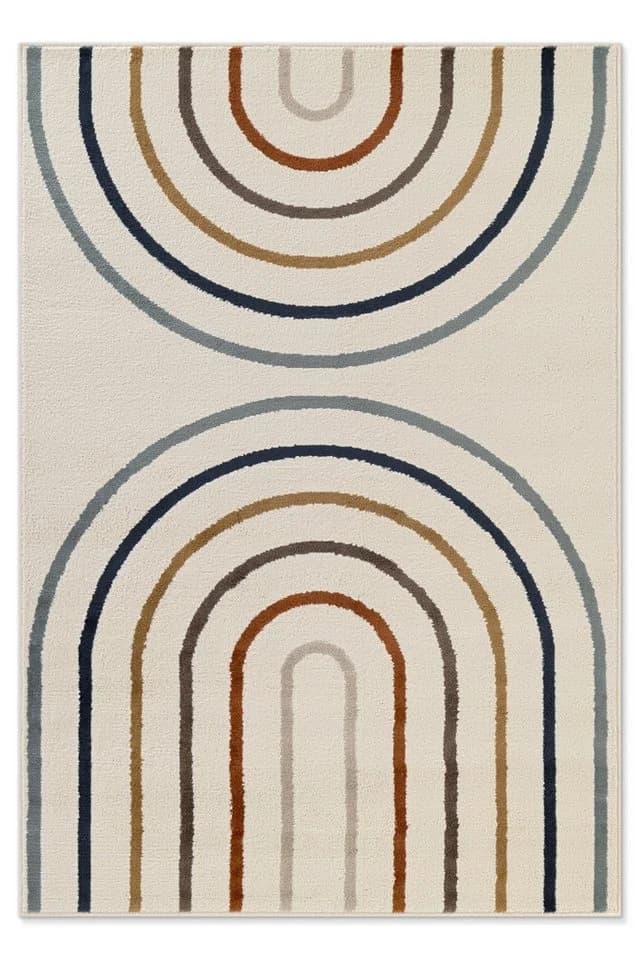 HANSE HOME Kinderteppich Double Rainbow Bunt Creme Kurzflor
