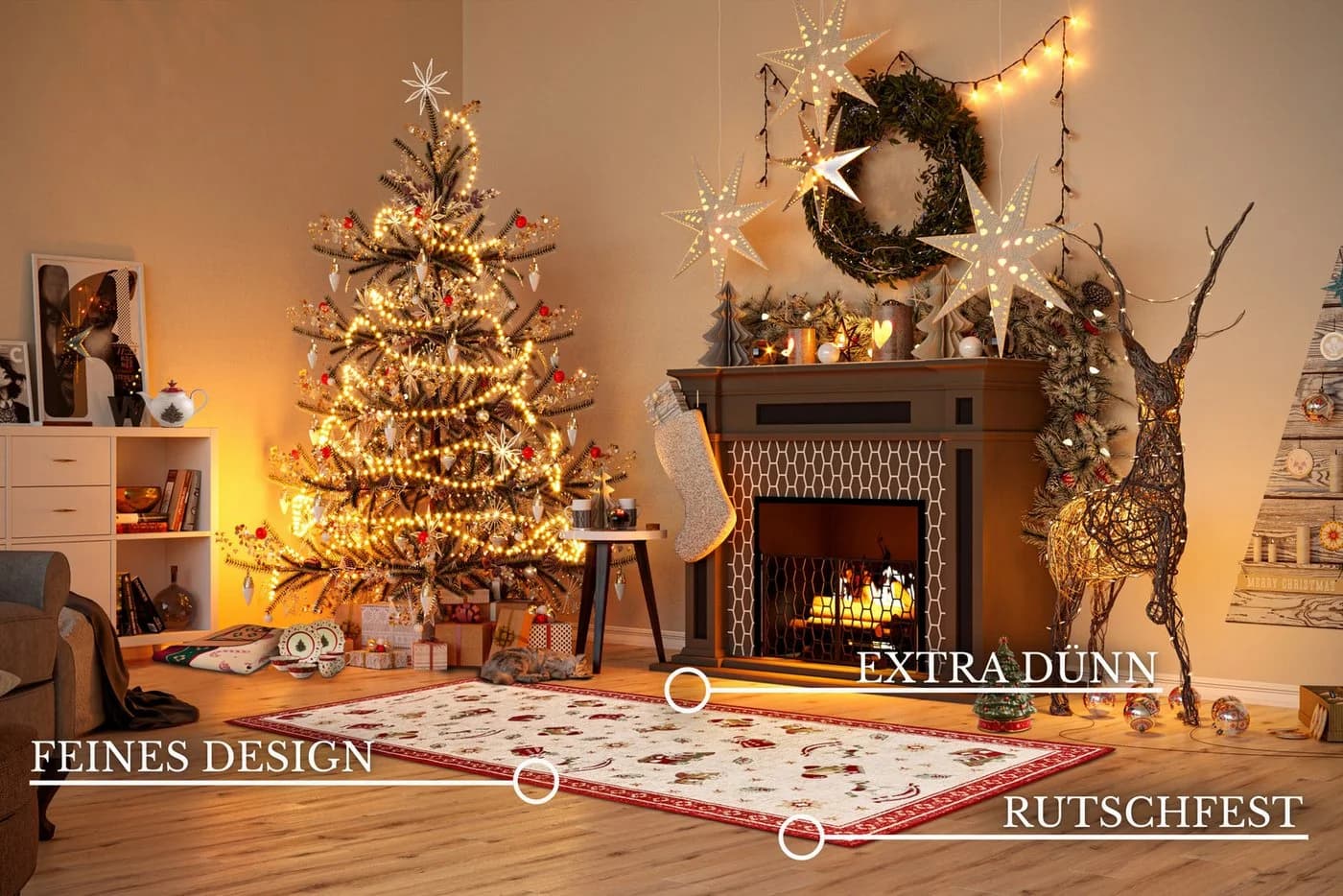 Villeroy & Boch Teppich Nostalgic Shine Toy's Delight, eckig, rund und Läufer, rechteckig, Höhe: 6 mm, Weihnachten, Wohnzimmer, Flur, Geschenk, Toys Delight, Dekoration - Bild 5
