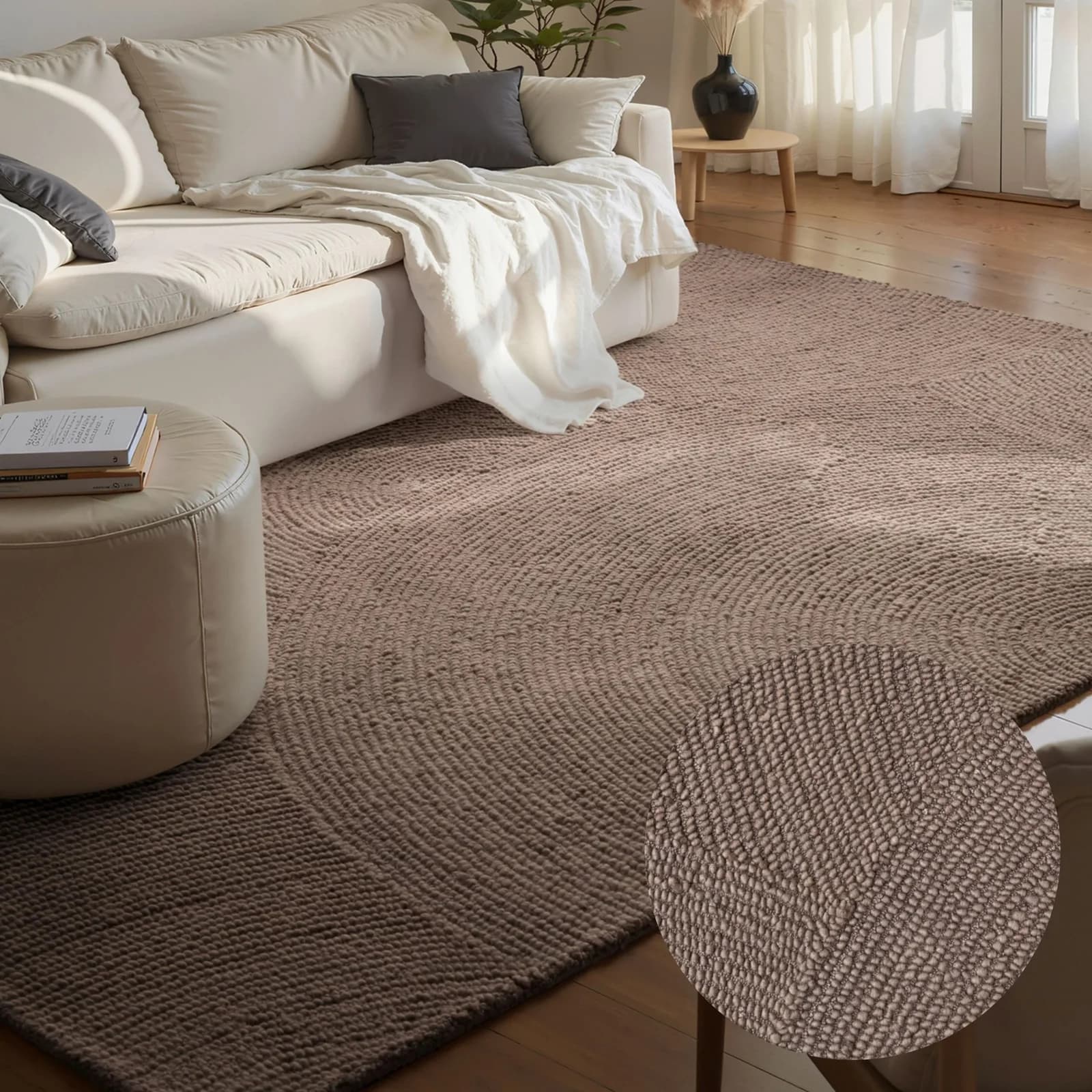 HANSE HOME Wollteppich Eleni Taupe Handgetuftet