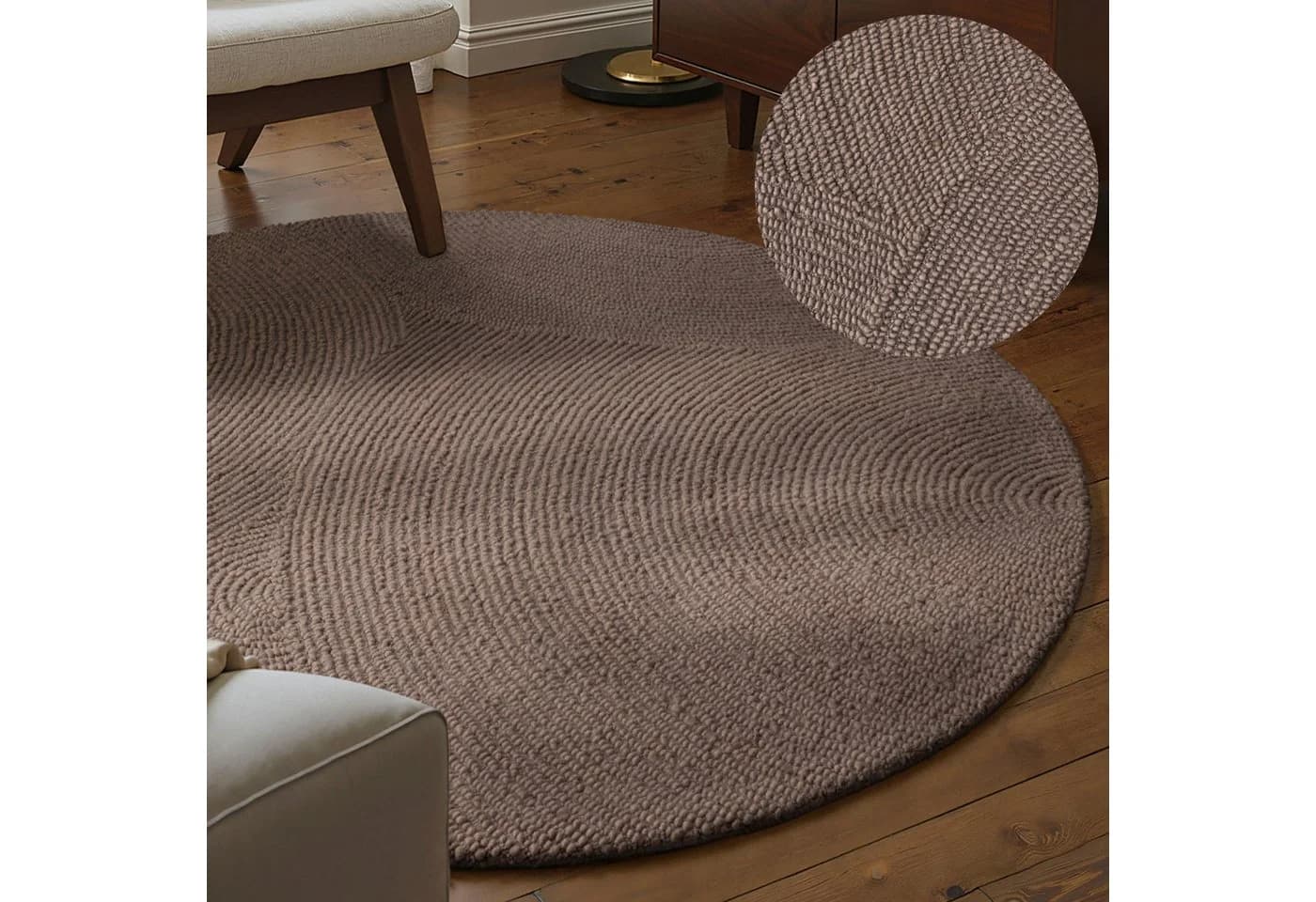 HANSE HOME Wollteppich Eleni Taupe Handgetuftet Geometrisch - Bild 2