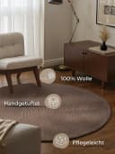 HANSE HOME Wollteppich Eleni Taupe Handgetuftet Geometrisch Bild 3