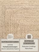 HANSE HOME Sharmila Jute-Teppich Natur Weiß Handgewebt Bild 4