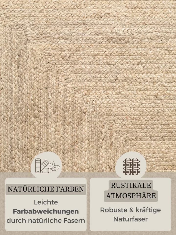 HANSE HOME Sharmila Jute-Teppich Natur Weiß Handgewebt - Bild 4