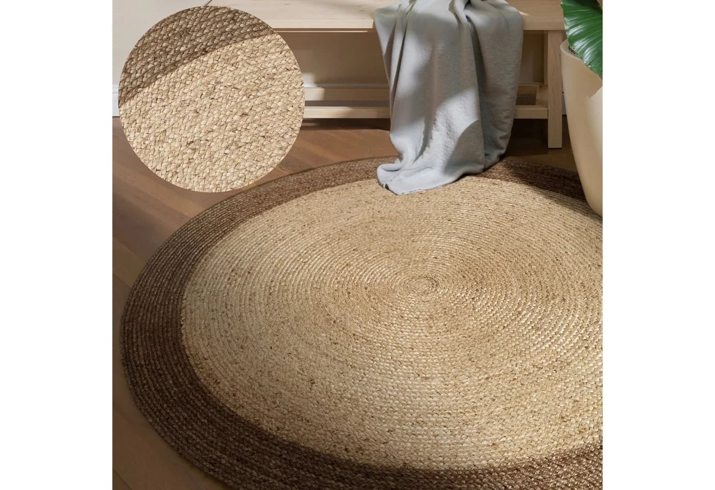 HANSE HOME Jutta Jute-Teppich Rund Beige/Elfenbein - Bild 2