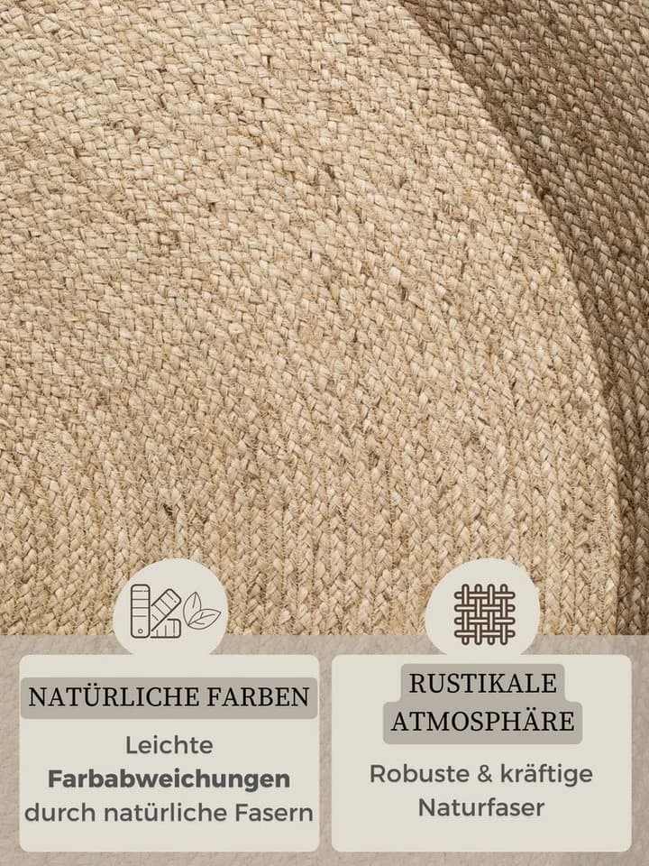 HANSE HOME Jutta Jute-Teppich Rund Beige/Elfenbein - Bild 4