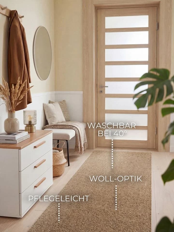 Teppich ELLE DECORATION Rocco Karamell Woll-Optik Läufer - Bild 3