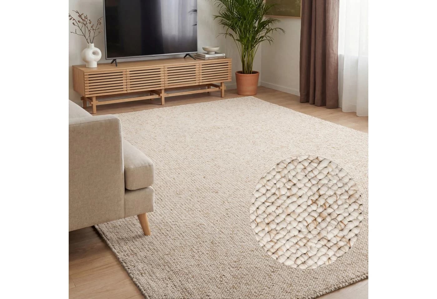 Teppich ELLE DECORATION Rocco Beige Meliert Woll-Optik - Bild 2