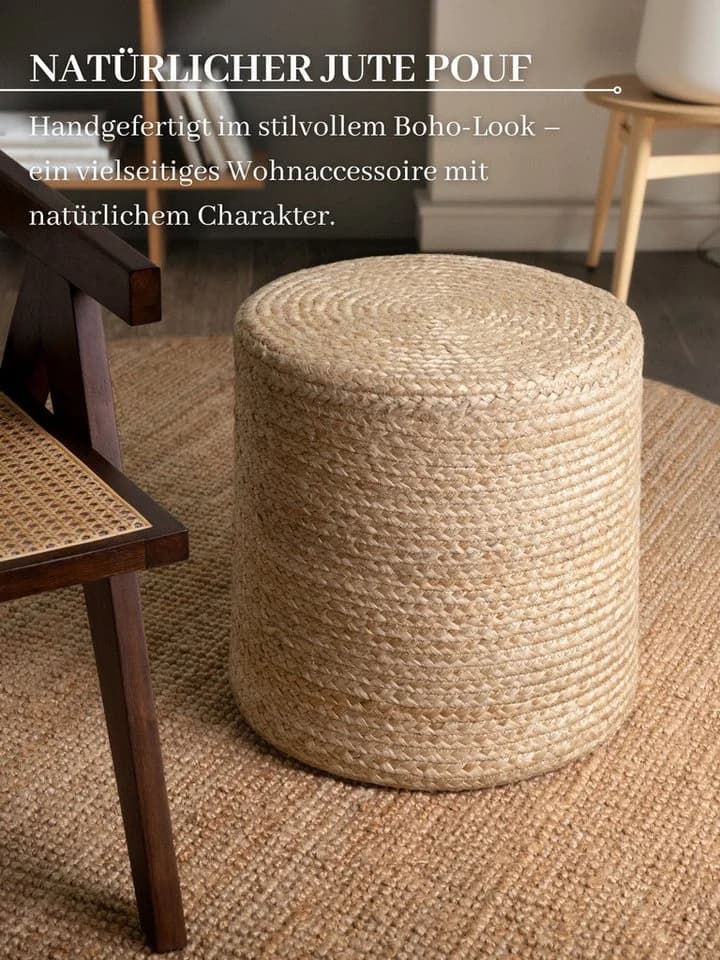 HANSE Home Pouf Jutta Jute